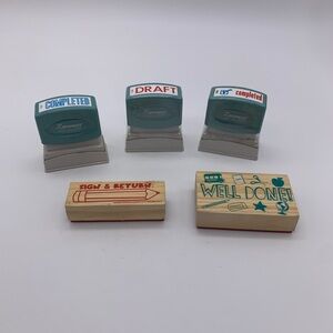 3 X Stampers 2 Teachers- Wooden Stampers.